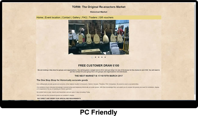 Website shown on desktop monitor